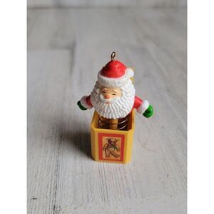 Enesco 1984‎ Santa in the Box vintage Mini ornament Xmas